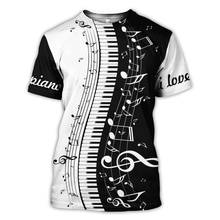 Летняя модная футболка с музыкальным принтом, мужская и женская футболка с коротким рукавом и 3D принтом, пуловер в стиле Харадзюку, 2021 2024 - купить недорого
