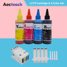 Aecteach-cartuchos de tinta para impresora LC-75, tinta de tinte de 400ml, LC12, LC40, LC71, LC73, LC75, LC400, LC1220, LC1240, Brother DCP-J525N 2024 - compra barato