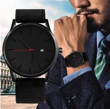 Relógios minimalistas para homens, relógio de pulso de couro masculino, esportivo, erkek kol saati, relógio masculino, 2020 2024 - compre barato