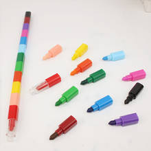 Creative Colorful 12 Colors Oil Paint Pen Crayons Stacker Pencils Drawing Pen Art Painting Gift for Children Kids Pastel Crayons 2024 - buy cheap