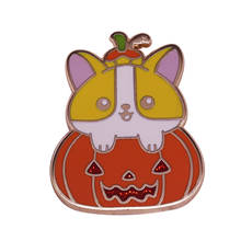 Cute Pumpkin Pup Enamel Pin Perfect Halloween And Fall Accessory 2024 - buy cheap