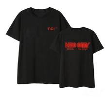 Kpop nct 127 camiseta manga curta estampada unissex, camiseta de manga curta com gola o, estilo verão, 4 cores, solta, k-pop 2024 - compre barato