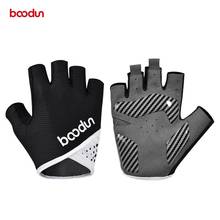 Летние мужские и женские велосипедные перчатки BOODUN, эластичные дышащие велосипедные перчатки на половину пальца с противоударной гелевой подкладкой 2024 - купить недорого