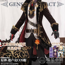 Anime! Genshin Impact Diluc Game Suit Gorgeous Handsome Uniform Cosplay Costume Halloween Carnival Party Outfit 2020 NEW For Men 2024 - buy cheap