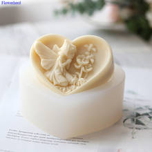 Molde de jabón hecho a mano con forma de corazón de Hada Mágica, molde de flor en silicona, Fondant, para pastel, Flexible, silicona para jabón 2024 - compra barato