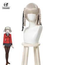 ROLECOS Anime Kakegurui Cosplay Hairs Momobami Kirari Cosplay 35cm Gray Braids Styled Heat Resistant Synthetic Hair Cosplay Hair 2024 - buy cheap