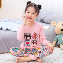 Conjunto de pijama de algodão para bebês, crianças, camisola manga longa para meninas, roupa de casa bonita de desenho animado 2024 - compre barato