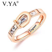 V.YA Fashion LOVE FOREVER rings for women Simple creative ring Titanium steel inlaid zircon rose gold ring Jewelry for gift 2024 - buy cheap