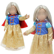 Handmade Outfit Fairy Tale Dress for Princess with Cloak Golden Skirt Gown Clothes Accessories for 18 Inch Girl Doll Toy 2024 - buy cheap