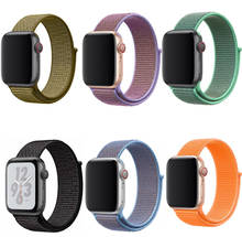 Горячая продажа цветной нейлоновый ремешок для Apple Watch серии 4 44 мм 40 мм ремешок для часов спортивные полосы для iwatch 42 мм 38 мм 3 2 1 серия 5 2024 - купить недорого