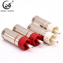 8pcs YIVO XSSH High Quality Hifi 9mm max audio cable brass copper silver gold plated Male Audio RCA plug connector jack 2024 - buy cheap