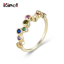 Kinel Europe And America 925 Sterling Silver Handmade Exquisite Various Colors CZ Stone Rings for Women Wedding Jewelry 2024 - buy cheap