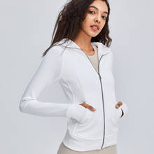 Women’s Long Sleeves Full Zip Running Track Jacket Warmer Workout Coat Slim Sportswear Yoga Jacket Hooded Fitness Sweatshirt 2024 - buy cheap