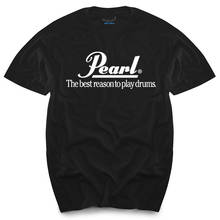 Camiseta de algodón con Logo de Pearl drums para hombre, camisa negra de verano, nueva marca, envío gratis 2024 - compra barato