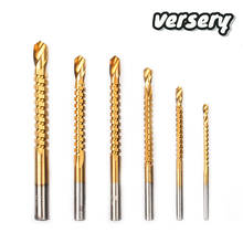 free shipping 6pcs/lots 3-8mm Titanium Coated HSS Drill Bits Electric Drill Woodworking Tools Plastic Hole Grooving Drill Saw 2024 - buy cheap