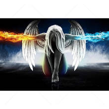 5D Full Drill Diamond Painting Angel with Fire Ice Wings Arm Mosaic Girl Woman Rhinestone Embroidery Cross Stitch Room Decor 2024 - buy cheap