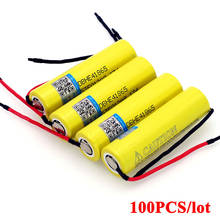 100pcs VariCore Original HE4 2500mAh Li-lon Battery 18650 3.7V Power Rechargeable batteries 20A discharge +DIY Silica gel Cable 2024 - buy cheap