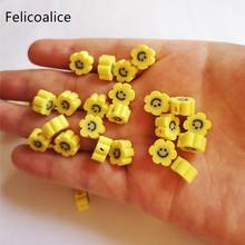 Cuentas espaciadoras con forma de arcilla polimérica para manualidades, accesorios de joyería hechos a mano con cara sonriente y Flor de 10mm, 100 piezas 2024 - compra barato