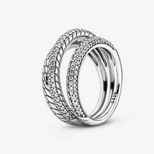 925 Sterling Silver 2020 New Autumn Triple Band Paver Snake Chain Pattern Ring For Women Brand Original Rings Jewelry Gift 2024 - buy cheap