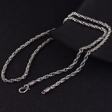 Colares retrô clássicos de prata tailandesa, corrente longa de prata esterlina para homens e mulheres, colares de cruz 2024 - compre barato