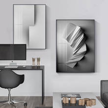Pintura geométrica abstrata em tela, posteres e impressão minimalista, arte de parede, fotos cinza para sala de estar, quarto, corredores 2024 - compre barato