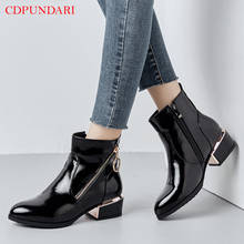 Black Zipper Ankle Boots For Women Low Heel Boots Ladies Round Toe Spring Autumn Casual Short Boots Shoes Blue Wine Red 2024 - buy cheap