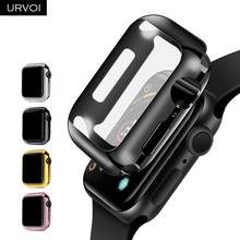 Чехол URVOI из ТПУ для Apple Watch series 6 SE 5 4, гальванический бампер с мягкой рамкой, Защитная пленка для iWatch 2024 - купить недорого