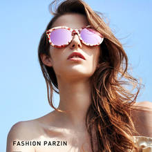 Солнцезащитные очки женские PARZIN, черные, большие, ручной работы, цветные, 9656 2024 - купить недорого
