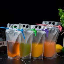 500Pcs/Lot 500/700ml Drink Bag Disposable Ice Drink Pouches Smoothie Bags with Straws hole Disposable Juice Pouch Wholesale 2024 - buy cheap