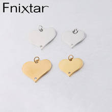 Fnixtar Stainless Steel Mirror Polished Heart Charm Pendant Steel & Gold Color 20mm 25mm Size Bracelet Accessories  10piece/lot 2024 - buy cheap