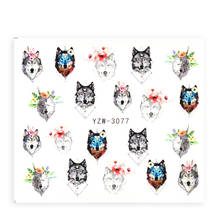 4 листа наклейки для ногтей переводная наклейка олень волк животный дизайн ногтей тату слайдер украшение для маникюра 2024 - купить недорого