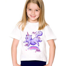 Camiseta con estampado de gato para niños y niñas, ropa con estampado de dibujos animados kawaii, bonita 2024 - compra barato