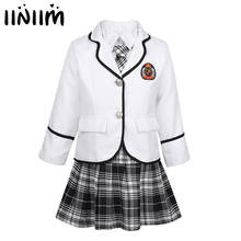 Iiniim-uniforme escolar japonés británico para niñas, traje de Anime, abrigo de manga larga con camisa, minifalda, ropa para estudiantes 2024 - compra barato
