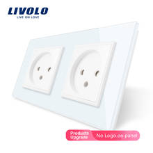 Livolo-toma de corriente doble para casa inteligente, enchufe estándar europeo de Israel con Panel de vidrio, CA 100 ~ 250V, enchufe inteligente de pared de 16A, VL-C7C2IL-11 2024 - compra barato