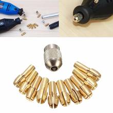 10 pçs 0.5-3.2mm bronze broca mandril collet bits 4.3mm haste para dremel ferramenta rotativa navio da gota 2024 - compre barato