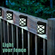 Luz solar com cerca de 6 leds, 2 peças, à prova d'água, para decoração de jardim, deck, pátio, escada, passagens, entrada de garagem