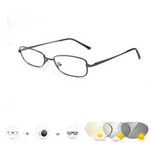 New Metal Frame Smart Gray  Photochromic Sun Reading Glasses  Brown Presbyopia Eyeglasse 2024 - buy cheap