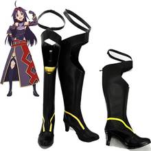 2021 Anime Game Sword Art Online ALfheim Online SAO ALO Konno Yuuki Mother's Rosario Black Shoes Cosplay Boots for Women Shoes 2024 - buy cheap