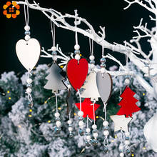 Colgantes de madera para decoración de árbol, estrella, árbol colgante, regalo de Navidad, suministros de artesanía de madera, 3 unids/lote 2024 - compra barato