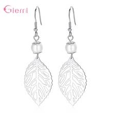 Pendientes de gota de perlas de imitación para mujer, de Plata de Ley 925 con borla larga, joyería coreana, Pendientes de hoja, bouclé de Oreille 2024 - compra barato