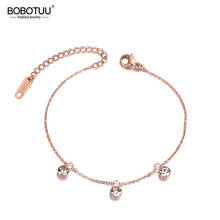 BOBOTUU Trendy CZ Crystal Charm Bracelets Bangle For Women Girls Stainless Steel Link & Chain Bohemia Bracelet Jewelry BB19059 2024 - buy cheap