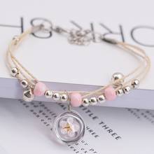 Glass Dried Flower Plant Bracelet Female Fashion Simple Personality Trendy Cherry Blossom Student Jewelry 2024 - buy cheap