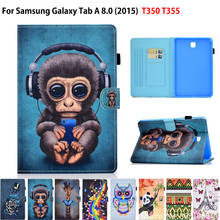 Funda de SM-T350 para tableta Samsung Galaxy Tab A 8,0, cubierta inteligente con dibujo de mono, tapa, T350, T355, P350, SM-T355 2024 - compra barato