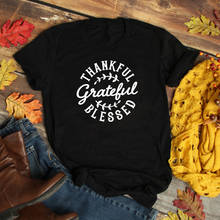 Camiseta feminina outono, agradecida, da moda, dia das bruxas, bloqueio de graças, estética, gráfica, outono 2024 - compre barato