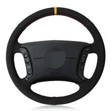 Black Car Steering Wheel Cover Genuine Leather Suede For BMW E36 1995-1997 E46 1998-2004 X3 E83 X5 E53 E38 1994-2001 E31 1996 2024 - buy cheap