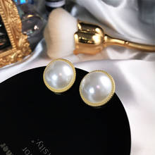 Joyería de moda, pendientes de perlas de imitación blancas, grandes y redondos de 2CM, pendientes de perlas, pendientes llamativos para mujer 2024 - compra barato