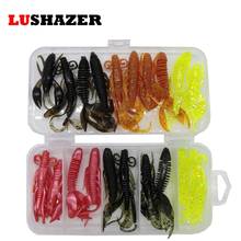 LUSHAZER 20pcs/lot soft baits fishing lures soft lure jig wobbler swivel rubber lure fishing worms soft shrimp bass box bait 2024 - купить недорого