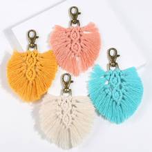 Tassel Keychains for Women Boho key Holder Keyring Macrame Bag Charm Car Hanging Jewelry Gift for Friends 2024 - buy cheap