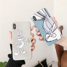 Чехол-кролик Bugs Bunny для iPhone 7 8 Plus 6 6s чехол s жидкий силиконовый мягкий чехол для iPhone X Xs 11 Pro Max XR Coque Funda 2024 - купить недорого