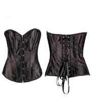 6 colors metal busk clips corselet Overbust bustier satin classic victorian corset S-2XL 808 2024 - buy cheap